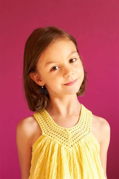 Portrait Of Little Cute 6 Years Old Girl Stock Photo Image Of Pretty