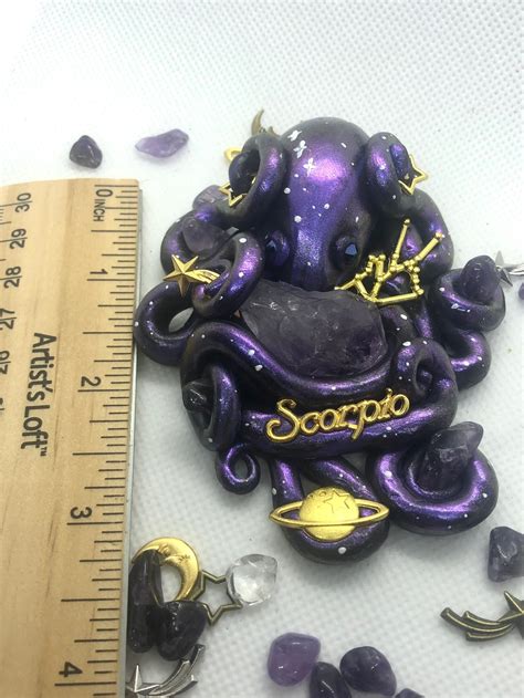 Scorpio Ts Crystal Octopus Amethyst Crystal Etsy