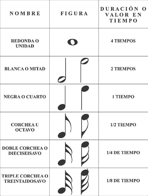 Notas Musicales Y Sus Nombres Notas Musicales