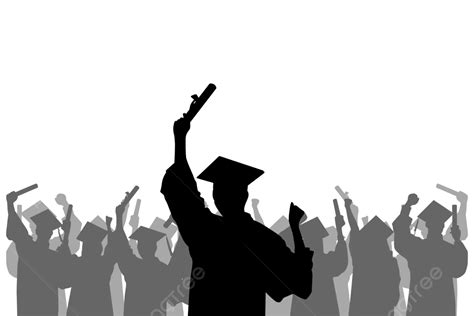 Graduation Silhouette Holding Certificate Vector Graduation Silhouette