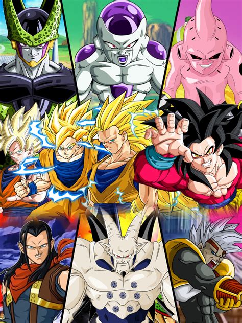 Dragon ball z would first air on japanese television in 1989. Dragon Ball Z + GT SSJ Forms and Main Villains by ...