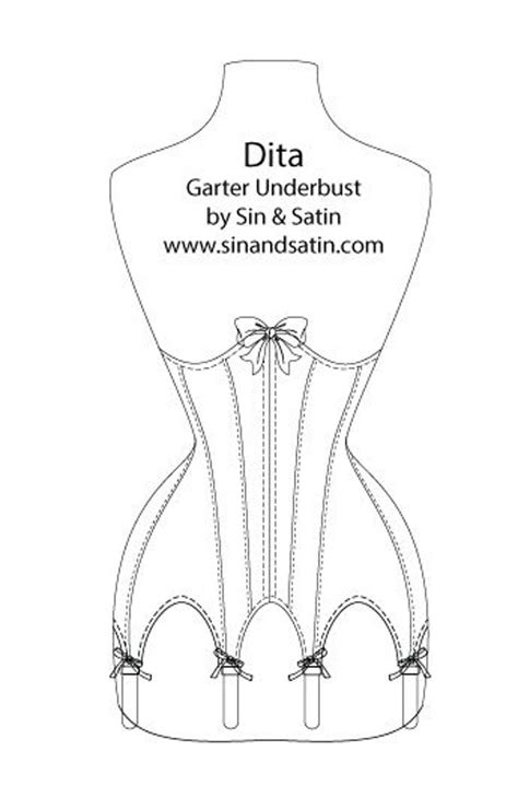 Diy Underbust Garter Corset Pattern Etsy Corset Sewing Pattern Pdf