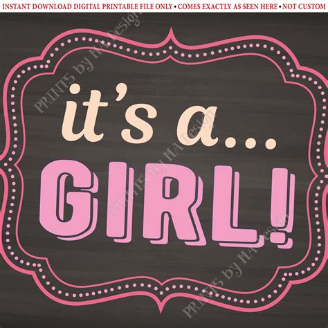 Its A Girl Sign Having A Girl Gender Reveal Announcement Pink