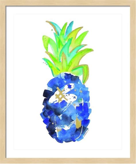 Pineapple Watercolor Painting Art Print Tropical Art Print Etsy