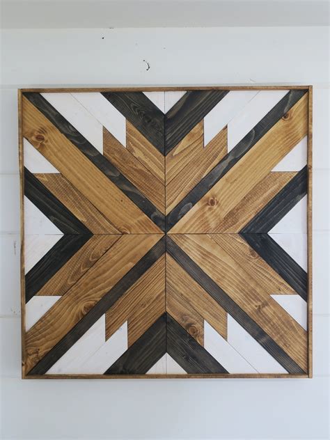 Boho Geometric Wooden Art In 2020 Wooden Art Wooden Wall Art Barn Quilt