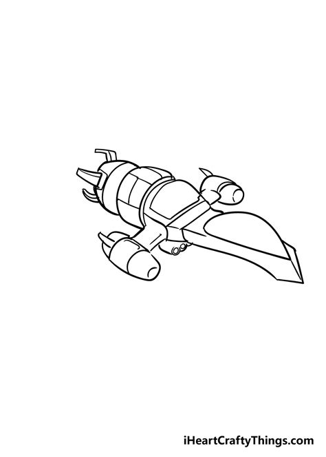 How To Draw A Spaceship Step By Step Easy Mitzie Dye