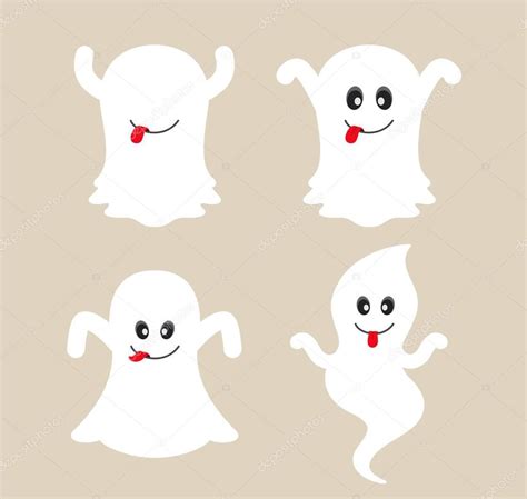 Cute Ghost Cartoon Collection — Stock Vector