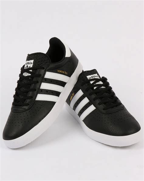 Adidas 350 Trainers Blackwhite Leatheroriginalsmens