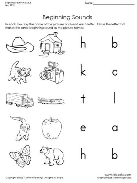 Beginning Sounds Of H C T A And B