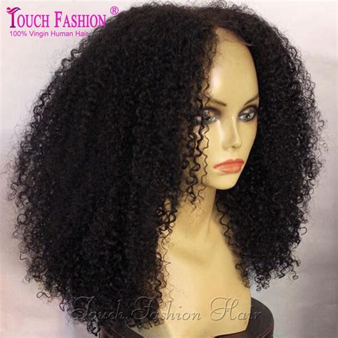 8a Mongolian Kinky Curly Lace Front Human Hair Wigs Glueless Afro Kinky