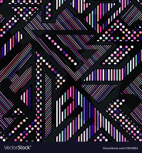 Neon Color Geometric Seamless Pattern Royalty Free Vector