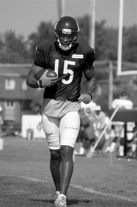 Chicago Bears Wr Brandon Marshall Training Camp 2014 03a Bw Photograph By Thomas Woolworth