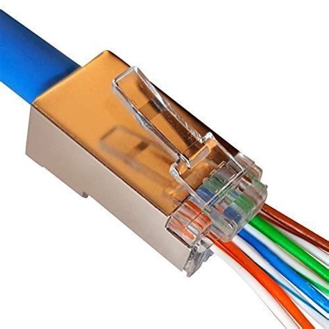 Home » cat 5 wiring » cat 6 wiring » rj45 wiring » rj45 ethernet wiring diagram cat 6 color code. UbiGear RJ45 Pass Through Network Cable Modular Plug 8P8C ...