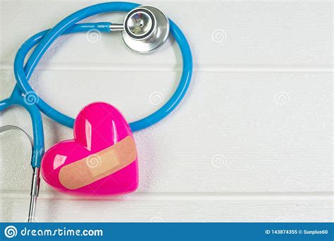Pink Heart And Stethoscopes For Medical Content Stock Image Image Of
