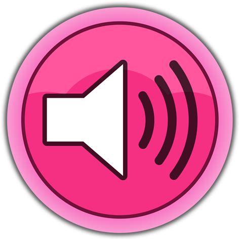 Clipart Pink Button Sound On