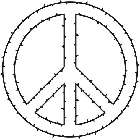 Free Clipart Of A Peace Symbol Made Of Thorns