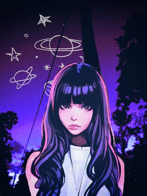 Anime Otaku Animegirl Purple Aesthetic Beautifull Woman