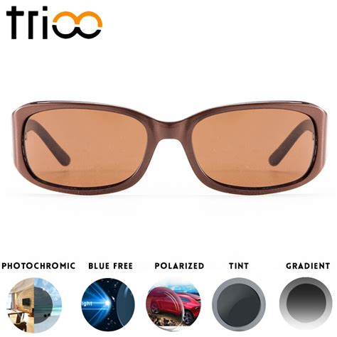 Trioo Nearsighted Driving Prescription Glasses Brown Minus Sunglasses With Diopter Lens