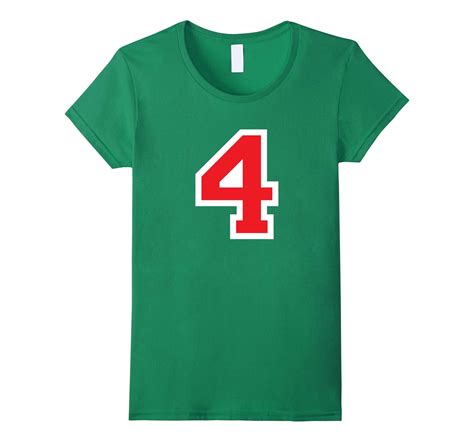 New Tee Jersey Number 4 Red Athletic Player Sports T Tee Wowen Tops