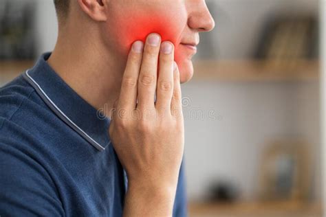 A Man With Toothache Periodontal Disease In Wisdom Teeth Stock Photo