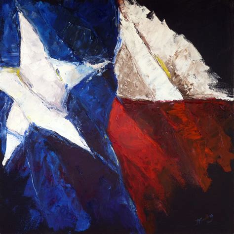 Palette Knife Painters International State Of Texas Flag Painting By