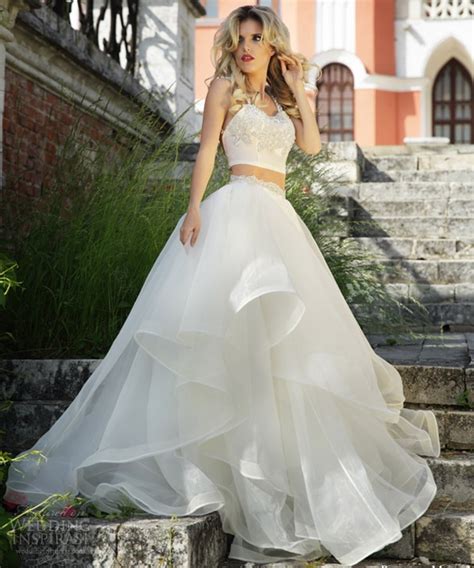 Long 2 Two Piece Prom Dresses Puffy White Formal 8th Grade Prom Gowns Backless Evening Party