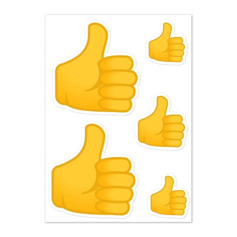 Thumbs Up Emoji Good Job Bubble Free Vinyl Sticker Sheet Etsy