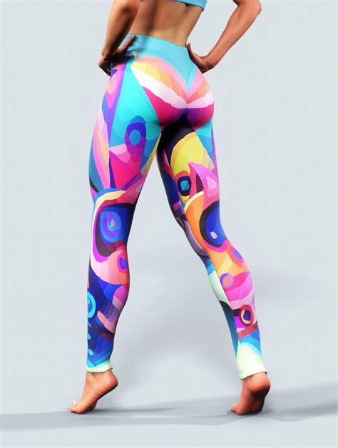 Abstract Painting Yoga Pants High Waisted Yoga Pants Patterned Leggings Bootysculpted In