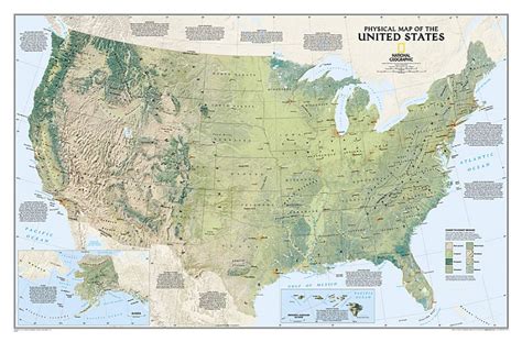 United States Map Physical National Geographic Maps