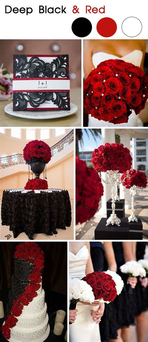 Classic Deep Black And Red Glamourous Wedding Ideas Black Wedding