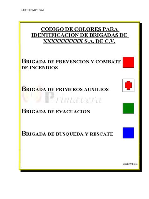 Copia De Codigo De Colores Para Brigadas