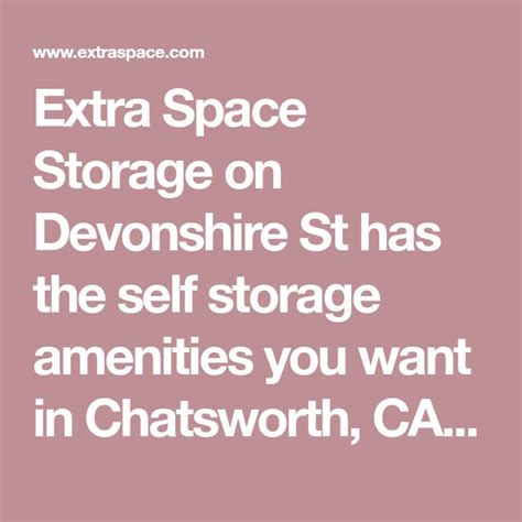 Extra Space Storage In Chatsworth Ca