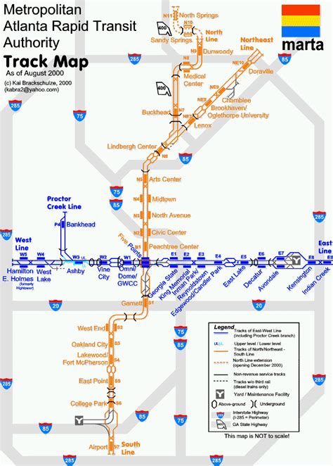 Track Map Of Metropolitan Atlanta Rapid Transit Authority Marta