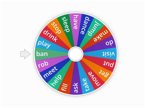 Past Simple Wheel Regular And Irregular Verbs Random Wheel