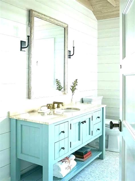 Plenty of bathroom remodeling ideas accommodate both children and adults in the design, so go ahead and have a little fun with yours! seaside cottage vanity - Google Search | Beachy bathroom ...
