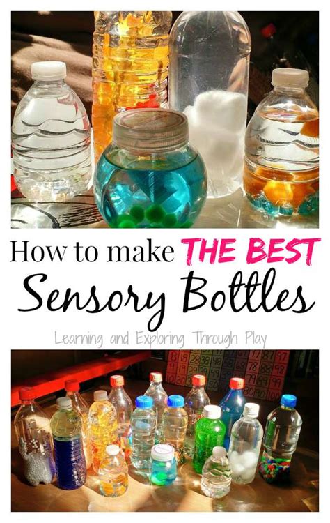You can create lovely diy sensory bottles with a variety of liquid solutions, like water, liquid hand wash, shampoo, baby oil or glue. Learning and Exploring Through Play: DIY Sensory Bottles