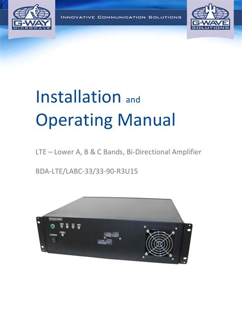 G Way Solutions Labc R Bi Directional Amplifier User Manual