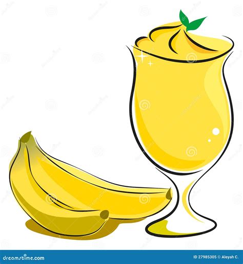 Banana Smoothie Stock Vector Illustration Of Sweet Refreshments