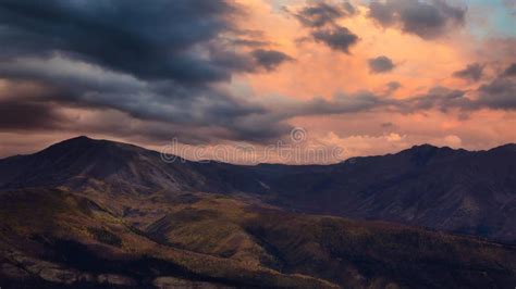Cinemagraph Continuous Loop Animation Landscape And Mountains Stock