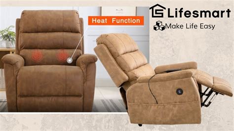 Lifesmart Power Lie Flat Lift Chair Recliner With Massage And Heat With