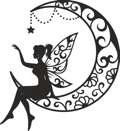 Moon Svg Files For Cricut Floral Moon Svg Fairy Moon Svg Etsy Australia