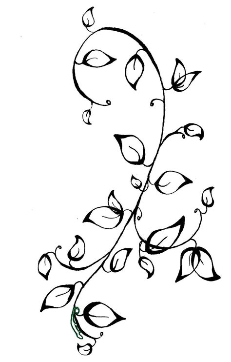 Simple Flower And Vine Sketch Art Inkvines Vine Tattoos Flower