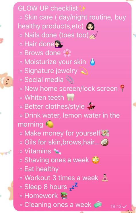 Glow Up Checklist Beauty Routine Checklist Beauty Tips For Glowing