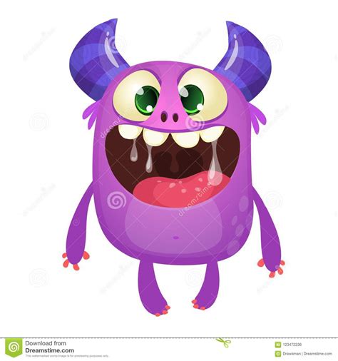 Funny Cute Cartoon Monster Character Vector Illustration