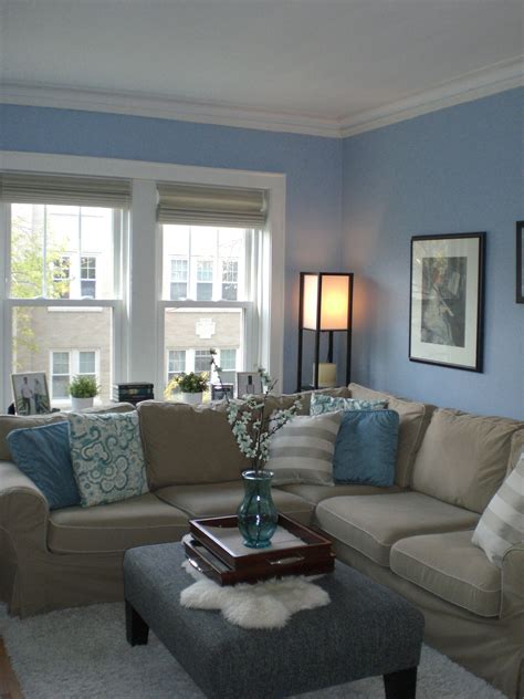 Living Room The2bedroomblues Blue Living Room Decor Tan Couch