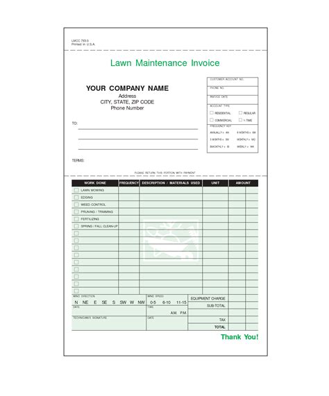 Lawn Care Invoice Template Word Invoice Example