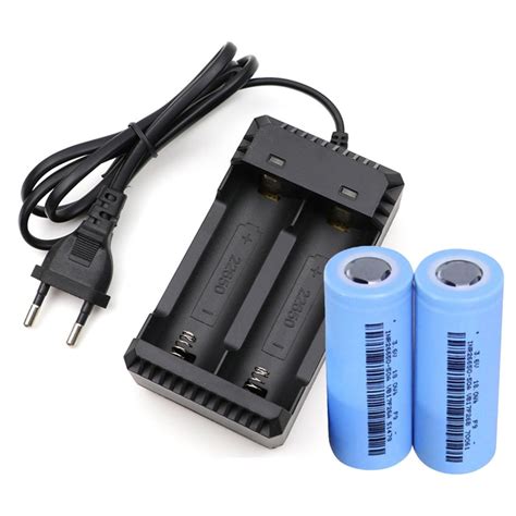 26650 Dual Charger 26650 5000mah Battery 37v Li Ion Rechargeable