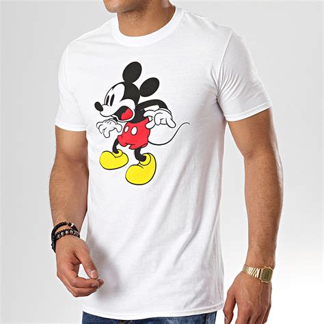 Mickey Mouse Tee Shirt Shocking Face Blanc