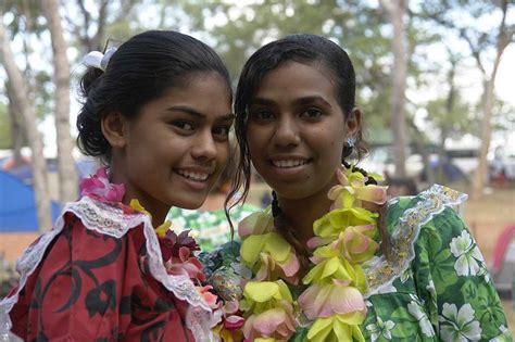 Two Aboriginal Girls Djarragun College Indigenous School Queensland Australia Ozoutback