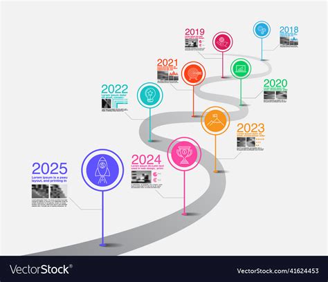 Milestone Company Timeline Roadmap Infographic Vector Image